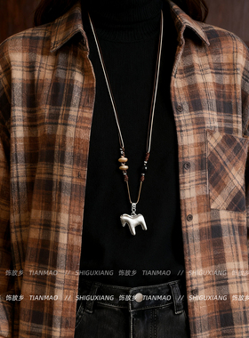 马上有钱新中式编绳项链毛衣链