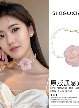 花朵珍珠颈链项链女款2025新款