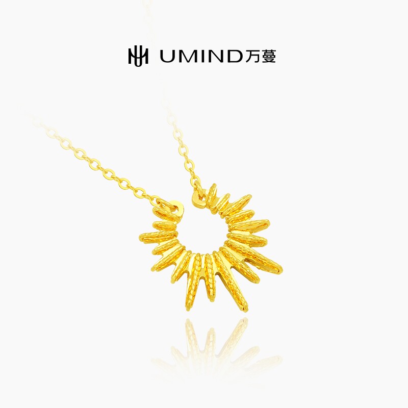 UMIND/万蔓太阳光律足金999黄金套链阳光闪耀创意金项链首饰百搭
