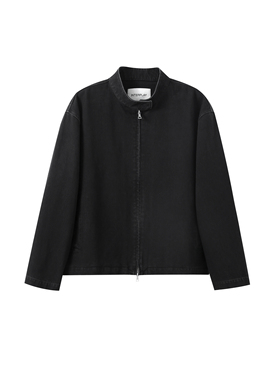 INTERPLAY 日本冈山黑色水洗短款廓形牛仔夹克
