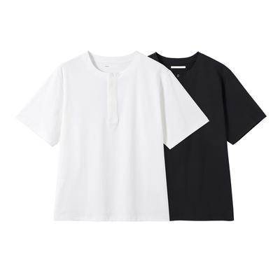 INTERPLAY 抗皱速干亨利领超轻短袖T恤