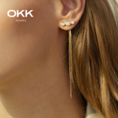 OKK心思系列002 流苏耳环 三重爱心月光耳饰 耳饰 原创设计