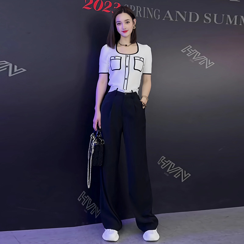 棉2023年小香风两件套运动学生夏
