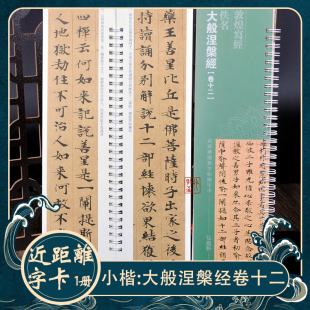 大般涅槃经卷十二 小楷书法字卡 近距离毛笔临摹字帖 敦煌写经
