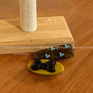 创意新款韩系蝴蝶结爱心发夹高级感刘海碎发侧边鸭嘴夹一对装发饰