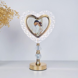 创意触摸小夜灯正面相框反面镜子卧室床头灯金色高脚装饰氛围灯