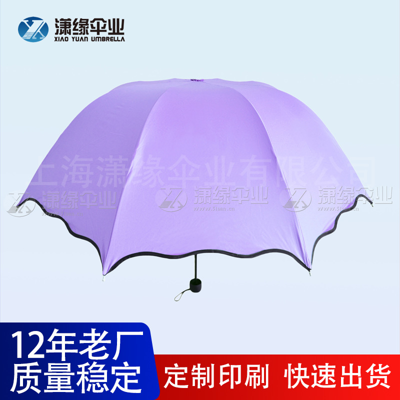 创意阿波罗拱形遇水开花晴雨伞防晒黑胶遮阳公主太阳伞女士阳伞