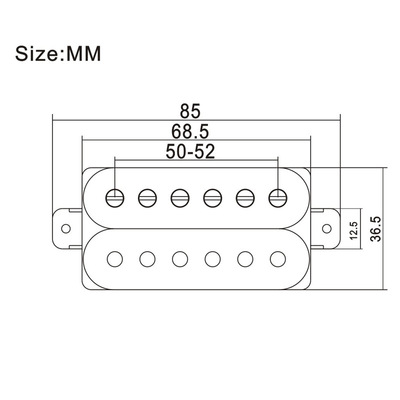 LP系列电吉他双块拾音器 50mm52mm六弦电吉他双线圈拾音器 无框