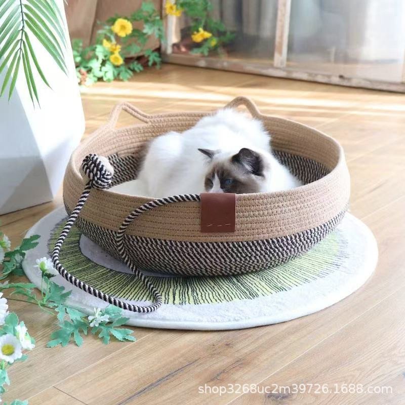 新款网红圆形猫窝四季通用可拆洗棉绳猫爪板耐磨猫咪编织宠物窝,宠物/宠物食品及用品,猫笼子/猫别墅,淘宝优惠券,粉丝福利购,淘宝优惠卷