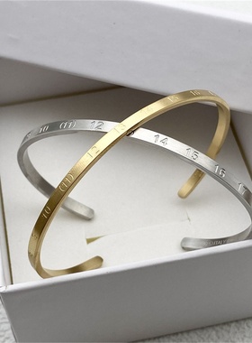 pyc m风格22ss超窄字母手镯男女士高级个性简约小众雕刻手环