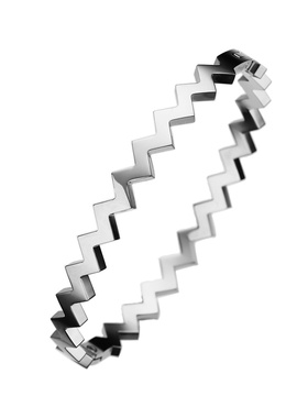 欧美手镯高级小众设计感手环w字母波浪形钛钢卡扣手镯