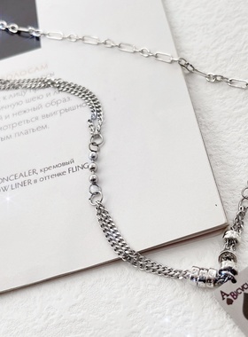 欧美个性风嘻哈女黑桃A项链钛钢夏季滴油高级感复古锁骨链小吊坠