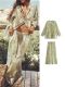 long sleeved 套装 print 裤 loose suit印花宽松长袖 Casual pants
