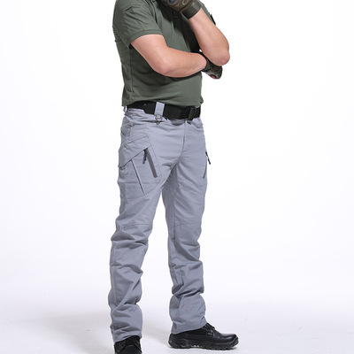 Outdoor solid-color zip-up overalls   户外纯色拉链工装裤