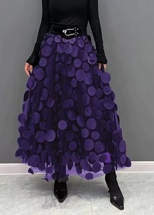 high waist big Retro skirt dot swing 复古波点高腰大摆裙 wave