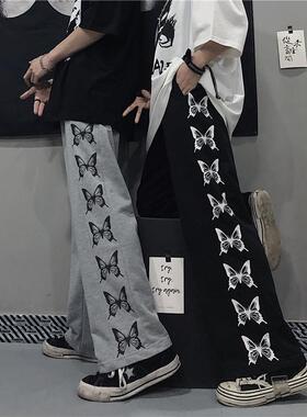 Cheeky printed loose straight jeans 休闲撞色印花宽松直筒长裤