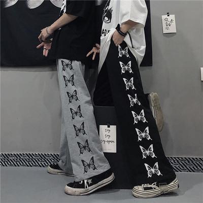 Cheeky printed loose straight jeans 休闲撞色印花宽松直筒长裤