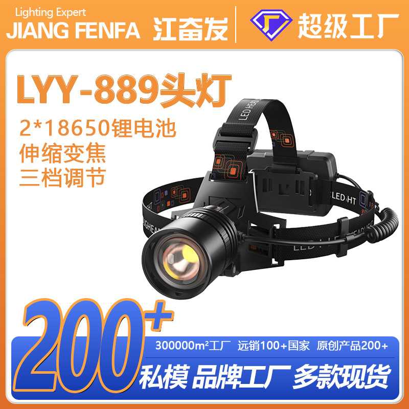 P70头灯LED充电头戴式变焦头灯钓鱼超长续航户外强光探照灯