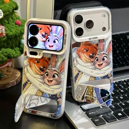 适用IPhone17promax朱迪尼克情侣手机壳小米17/15promax新款红米K90/80ins风findX9/X8可爱vivox300支架软壳