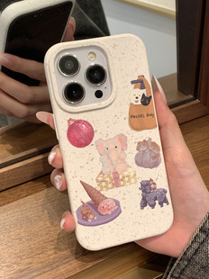 原创搞怪卡通大象软胶可降解手机壳适用于iPhone11/12/13/14promax直角边可回收橡胶情侣防摔保护套软壳