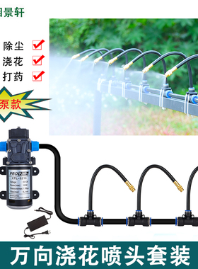 水泵万向喷头自动浇水器降温设备喷水雾化喷淋系统浇花喷灌喷雾器