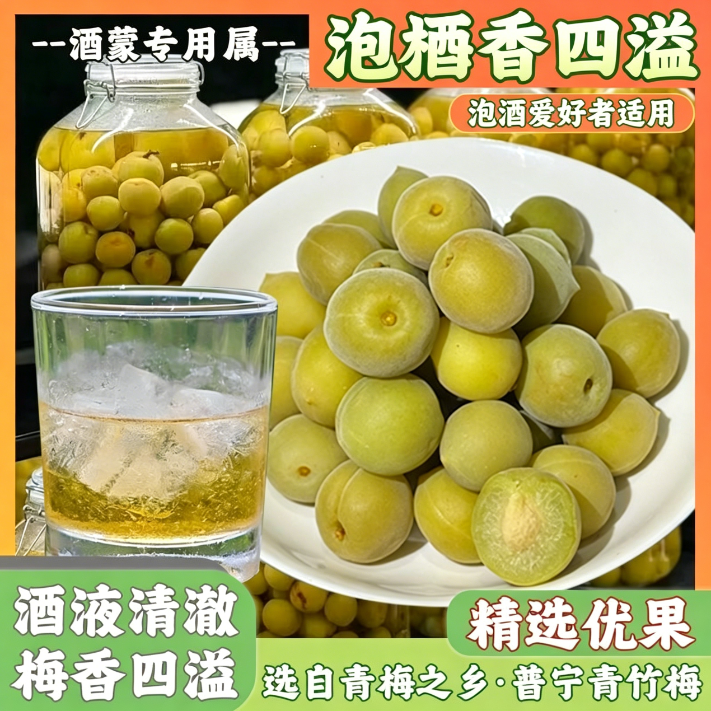 青梅泡酒专用现摘新鲜果腌制半成品无需处理冰糖泡制休闲轻加工精选蜜饯果干方便简单家庭果酒解馋开胃小零食酸甜网红款解腻便捷