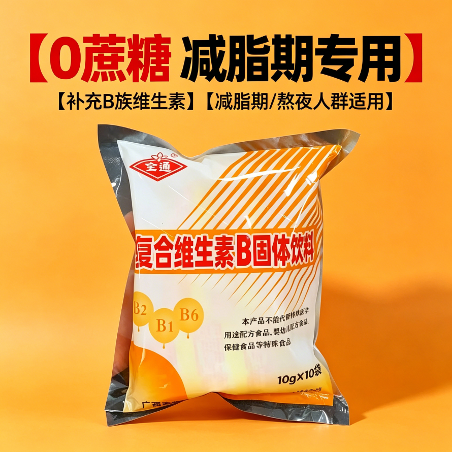 复合维生素b固体饮料B族冲剂0脂0热量正品全通三九低负担自律减脂期可以喝的10小袋饮品补充能量运动健身女神便携轻食老牌子