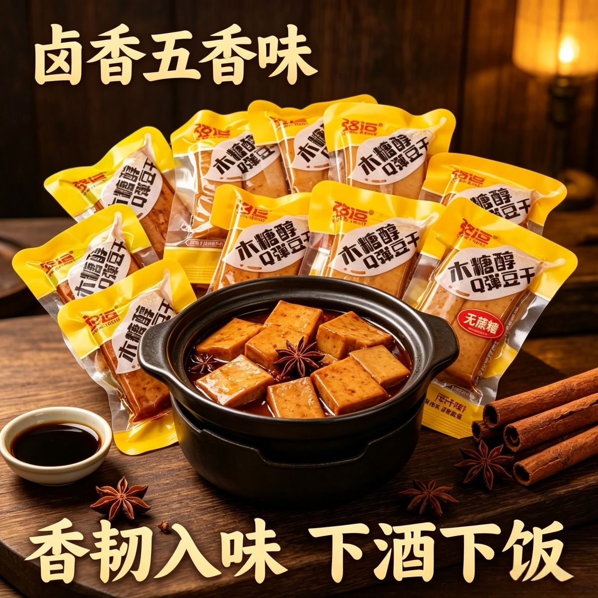 无蔗糖木糖醇豆腐干零食高蛋白软嫩Q弹解馋餐桌即食素食豆制品