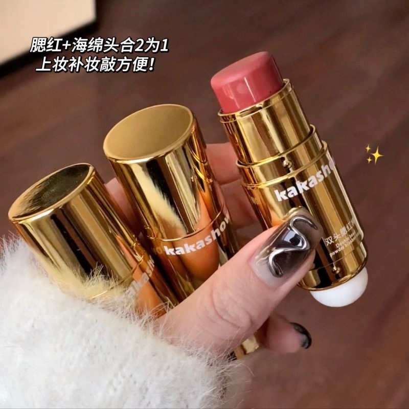 双头腮红棒胭脂膏晒红棒懒人口红眼影腮红泥单色自然哑光