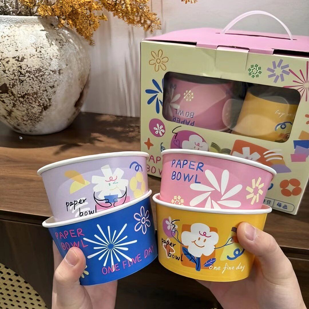 一次性纸碗卡通圆形餐盒隔热防烫家用外卖打包聚会食品级加厚餐具,餐饮具,一次性餐盒,淘宝优惠券,粉丝福利购,淘宝优惠卷