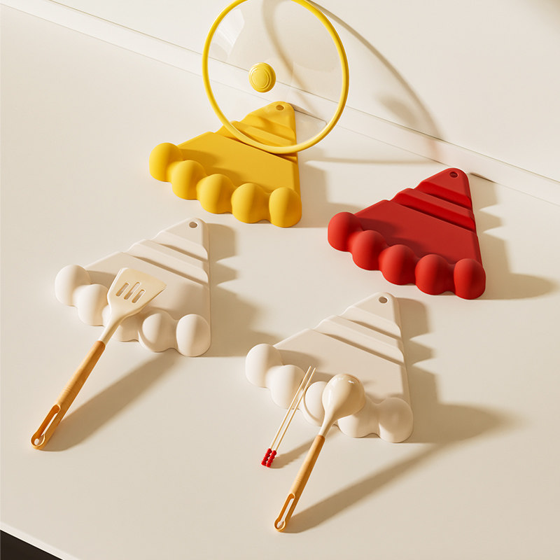 厨房锅盖架放置器加厚台面硅胶沥水隔热垫锅铲砧菜板多功能置物架