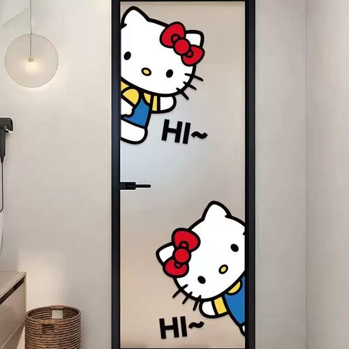 HelloKitty卫生间玻璃门贴纸