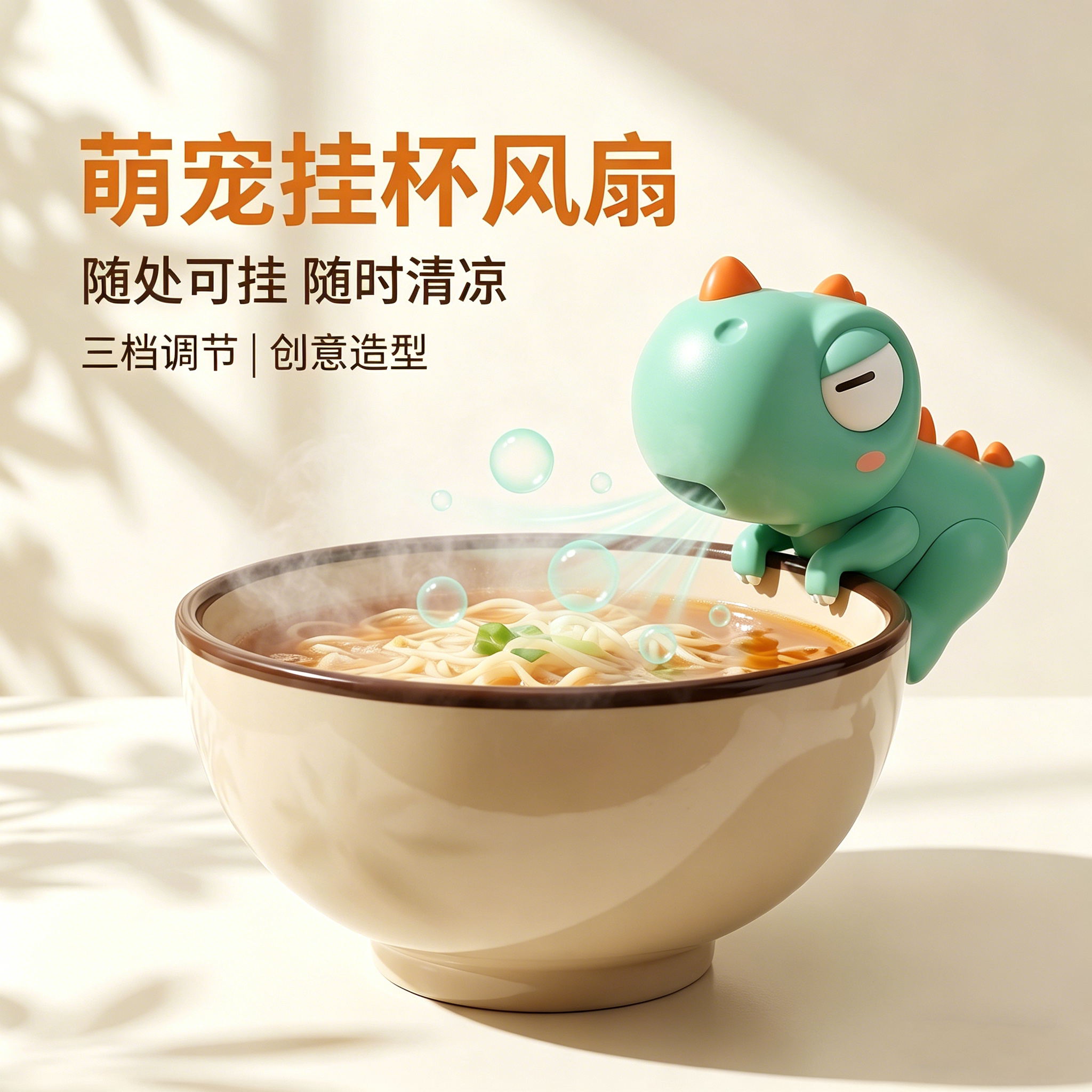 宝宝吹凉饭神器辅食无叶风扇吹稀饭白粥可挂吹饭挂杯小风扇吹饭机