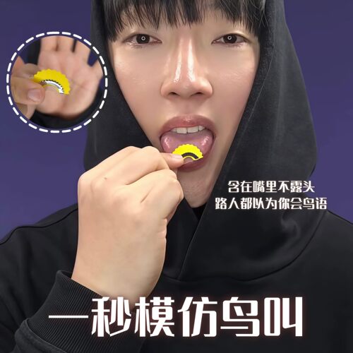 口含鸟哨贴片腹语口技魔术道具