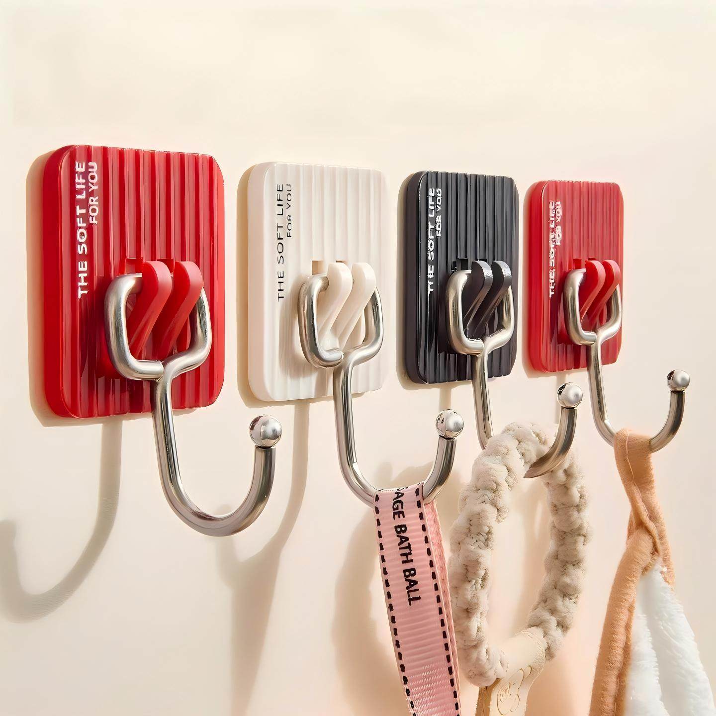 挂钩强力粘胶免打孔不锈钢承重墙上门后壁挂无痕钩子厨房粘贴粘钩,收纳整理,挂钩/粘钩,淘宝优惠券,粉丝福利购,淘宝优惠卷