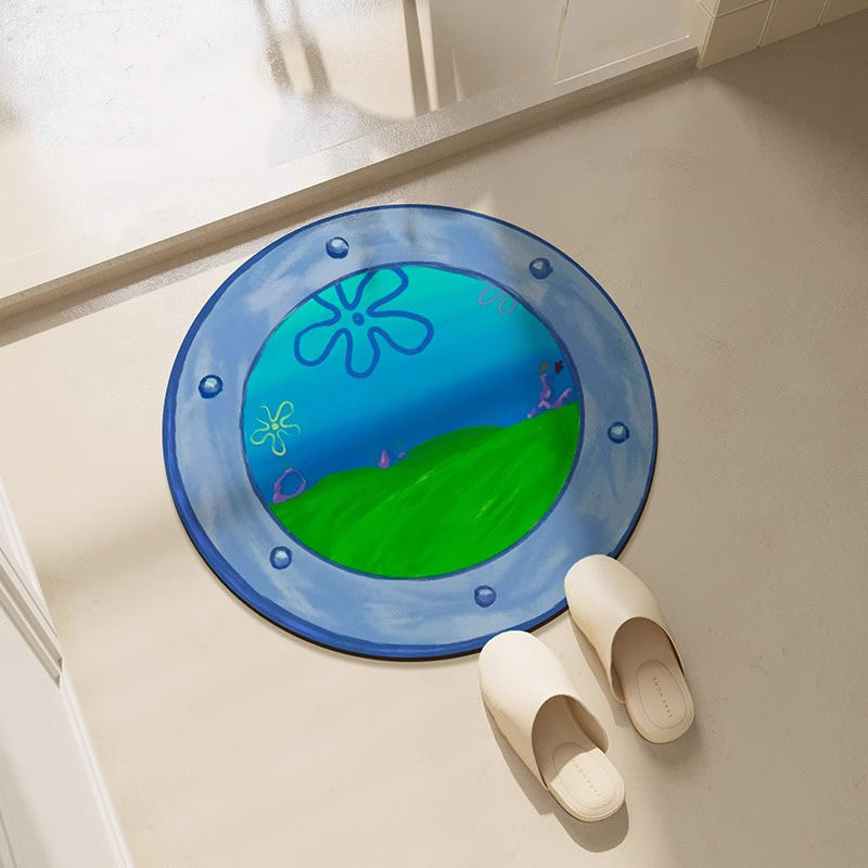 卡通浴室圆形吸水防滑地垫