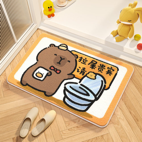 卡皮巴拉仿羊绒吸水浴室地垫