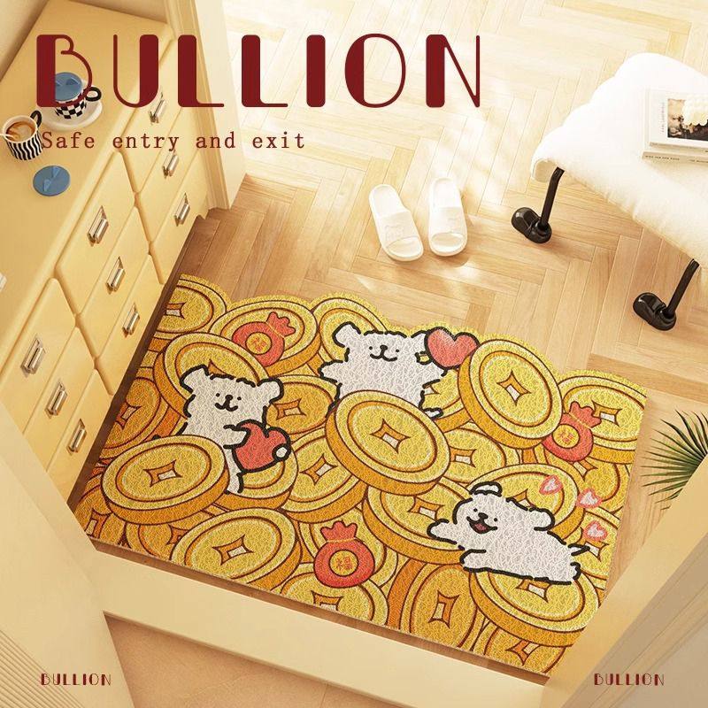 线条小狗入户门丝圈防滑地垫招财进宝进门门口蹭土脚垫可裁剪地毯,居家布艺,入户地垫,淘宝优惠券,粉丝福利购,淘宝优惠卷