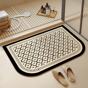 浴室地垫卫生间门口硅藻泥吸水脚垫卧室门垫厕所速干防滑高级地毯
