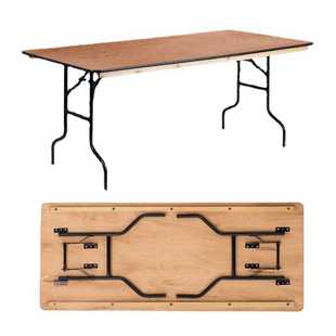 外贸款户外折叠桌 酒店宴会桌长方形宴会折叠桌木制可折叠餐桌子