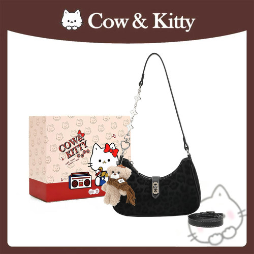 Cow&Kitty豹纹腋下月牙包
