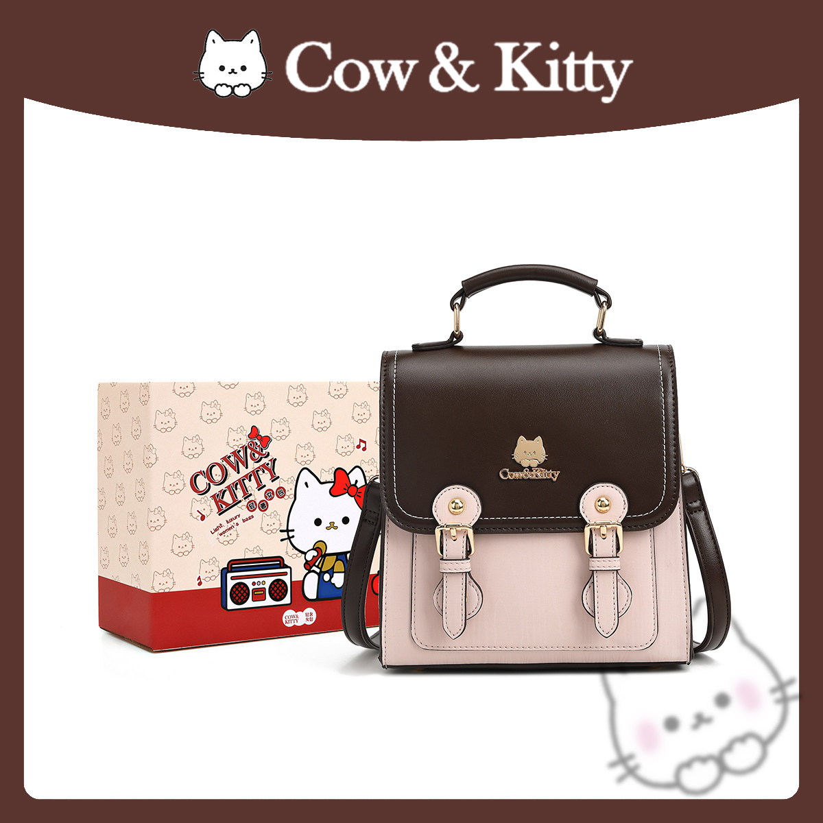 官方正品Cow&Kitty双肩包大容量2026新款大学生上课通勤轻便背包
