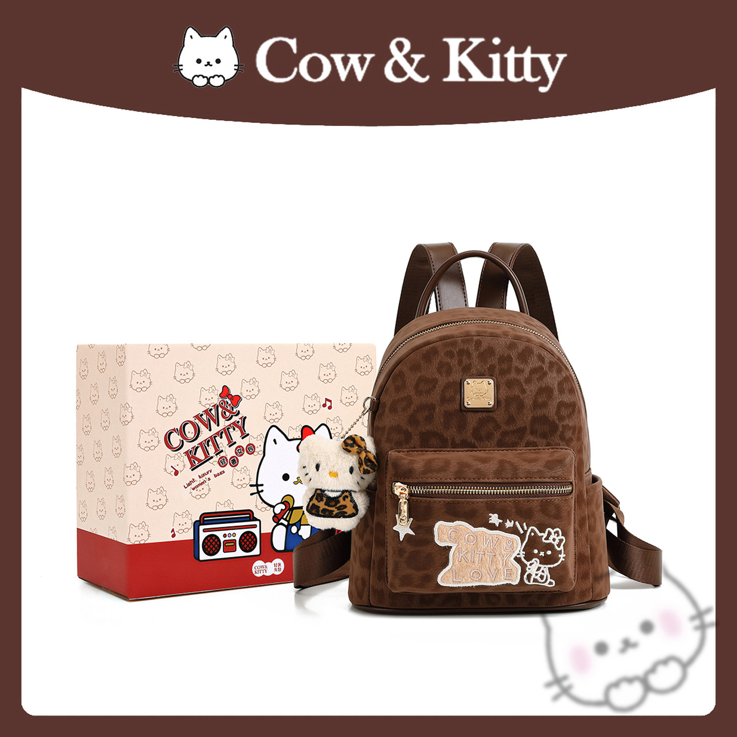 官方正品Cow&Kitty2025新款大容量双肩包女书包通勤旅游轻便背包,箱包皮具/热销女包/男包,双肩背包,淘宝优惠券,粉丝福利购,淘宝优惠卷