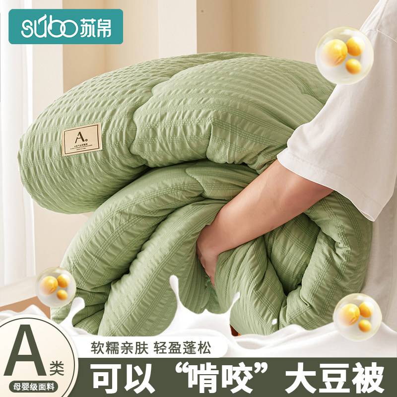 7A抗菌提花泡泡棉大豆被2025新款春秋被冬被宿舍单人被芯四季通用,床上用品,化纤被,淘宝优惠券,粉丝福利购,淘宝优惠卷