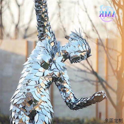 户外创意抽象水景庭院装饰金属镜面景观雕塑摆件不锈钢镜面艺术