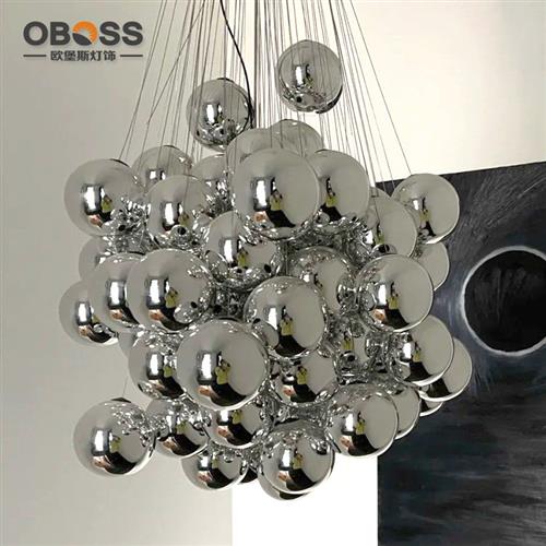 北欧简约泡泡球玻璃餐厅吊灯后现代卧室客厅灯服装店魔豆网红吊灯
