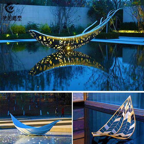 不锈钢流水船雕塑船锚抽象帆船水景定制船舵镂空景观创意金属摆件,商业/办公家具,雕塑,淘宝优惠券,粉丝福利购,淘宝优惠卷