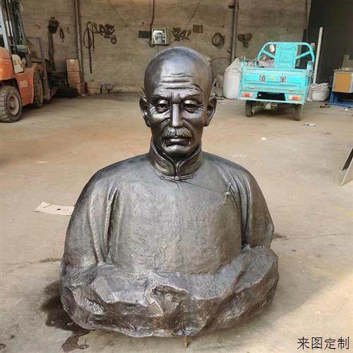 铸铜历史名人仿铜玻璃钢胸像雕塑半身像真人肖像定制铜雕摆件