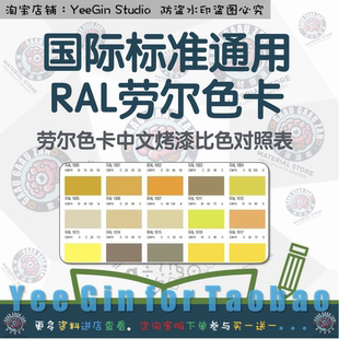国际标准通用RAL劳尔色卡高清电子版 劳尔色卡中文烤漆比色对照表