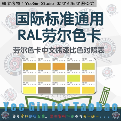 国际标准通用RAL劳尔色卡高清电子版 劳尔色卡中文烤漆比色对照表